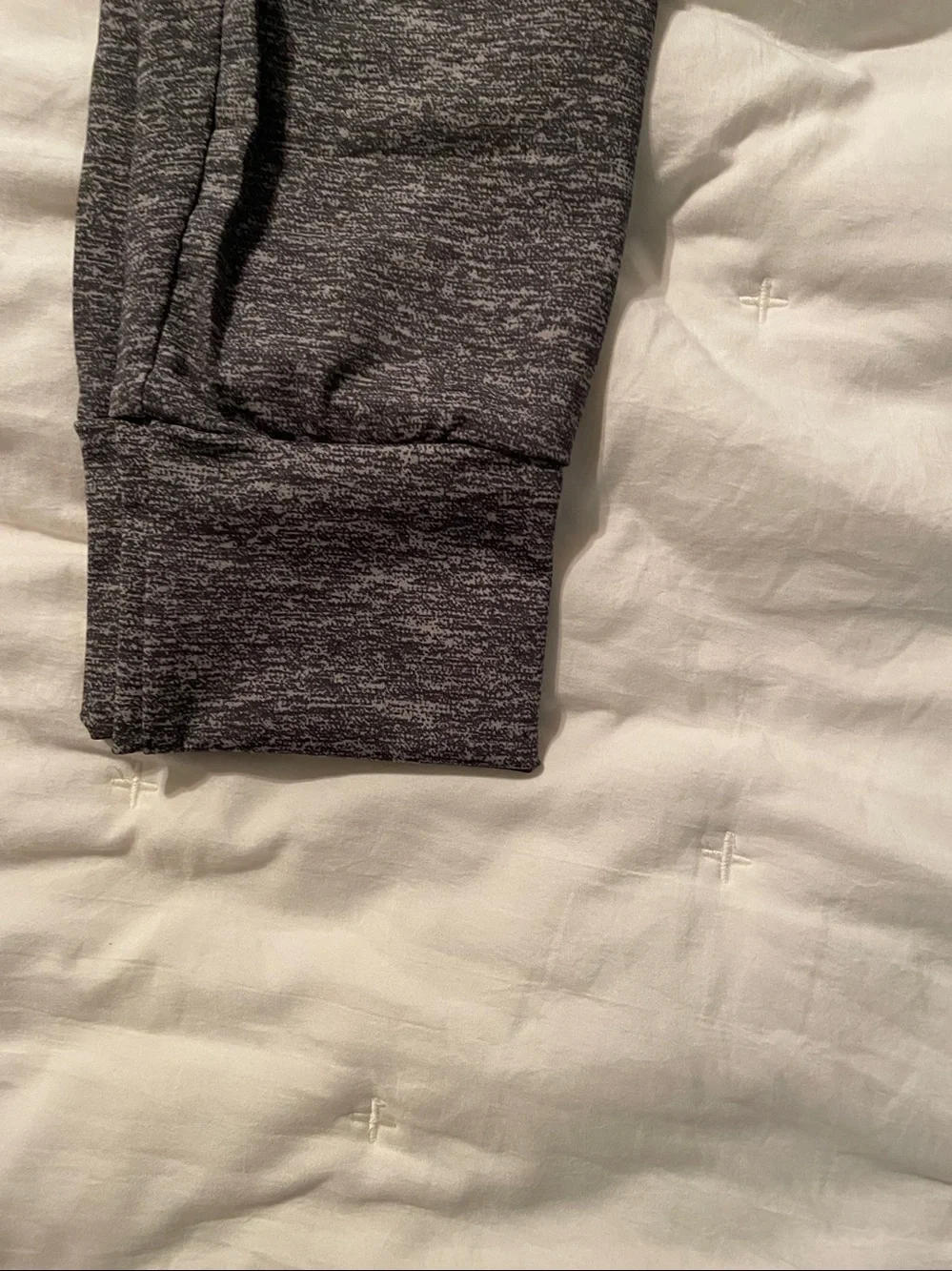 No Boundaries Gray Marled Tie-Waist High-Rise Leggings